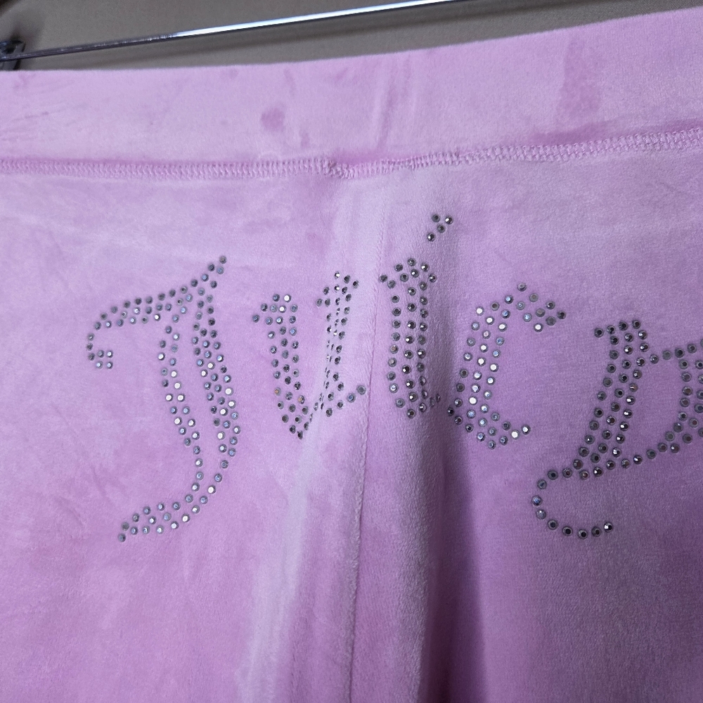 Juicy Couture Pink Velour Track Pants Bling Juicy Bottom - Picture 3 of 7